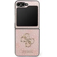 Custodia per Samsung Galaxy Z Flip7 F766, Guess, Logo Metallico 4G, Rosa — 3