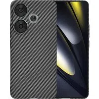 Custodia per Xiaomi Poco F6, Techsuit, Carbonite FiberShell, Nera — 3