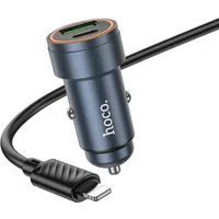 Caricabatterie Auto Con Cavo Lightning HOCO Z57A, 30W, 3A, 1 x USB-A - 1 x USB-C, Grigio — 3