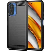 Custodia per Xiaomi Poco F3 / Mi 11i, Techsuit, Carbonio, Nera — 3