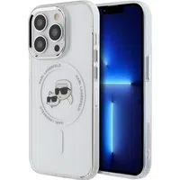 Custodia MagSafe per Apple iPhone 14 Pro Max, Karl Lagerfeld, IML Metal Karl & Choupette's Heads, Bianca — 3