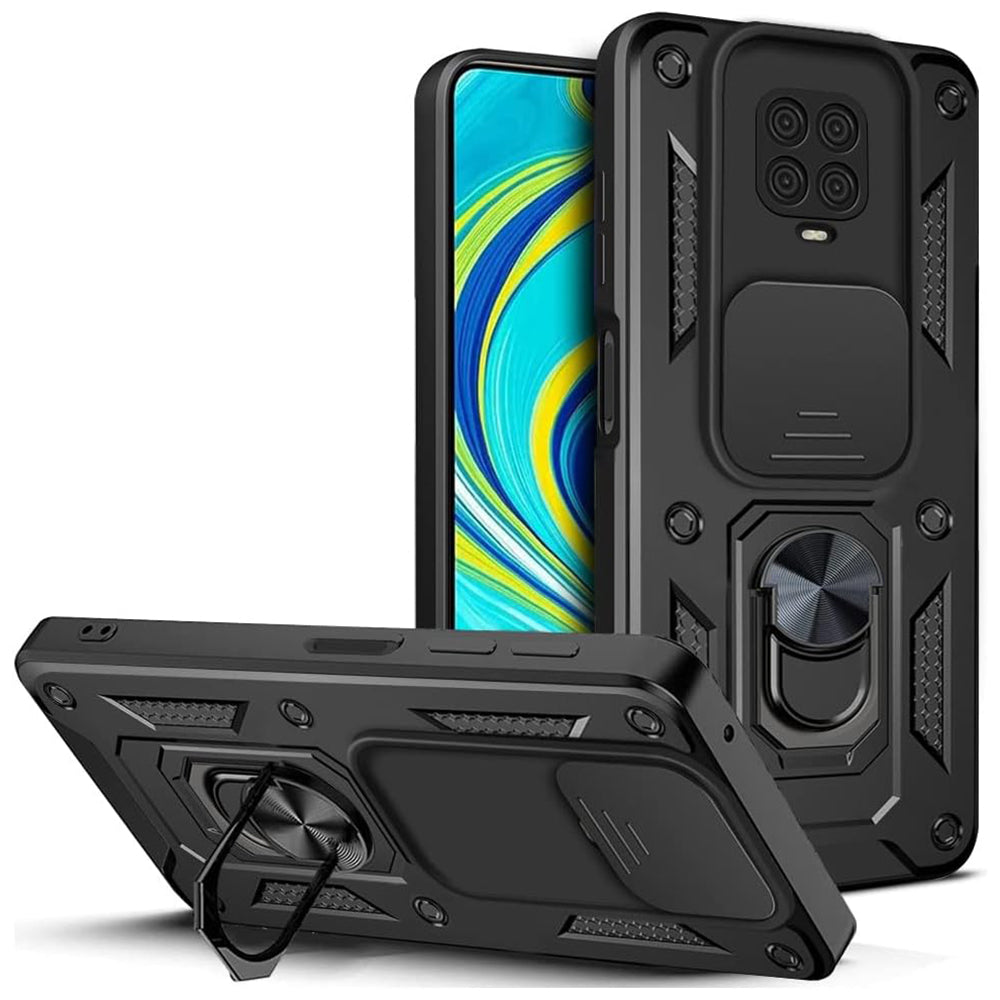 Custodia per Xiaomi Redmi Note 9S / Note 9 Pro / Note 9 Pro Max, Techsuit, CamShield, Nera