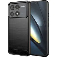 Custodia per Xiaomi Poco F6 Pro, Techsuit, Carbonio, Nera — 3