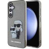 Custodia per Samsung Galaxy S24+ S926, Karl Lagerfeld, Glitter Karl & Choupette, Nero Trasparente — 3