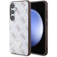 Custodia per Samsung Galaxy S24+ S926, Guess, 4G Triangle Logo, Bianca — 3