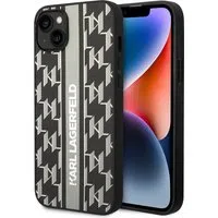 Custodia per Apple iPhone 14 Plus, Karl Lagerfeld, Monogram Stripe, Grigio — 3