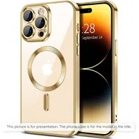 Custodia MagSafe per Apple iPhone 17 Air, Techsuit, Luxury Crystal, Dorata — 3