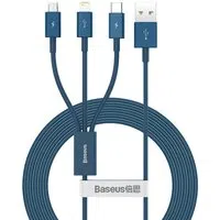 Cavo di Ricarica USB-A - Lightning / microUSB / USB-C Baseus Superior 3in1 Series, 20W, 1.5m, Blu CAMLTYS-03 — 3