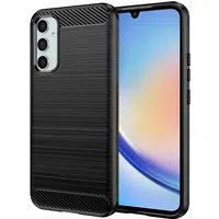 Custodia per Samsung Galaxy A34 A346, Techsuit, Carbonio, Nera — 3