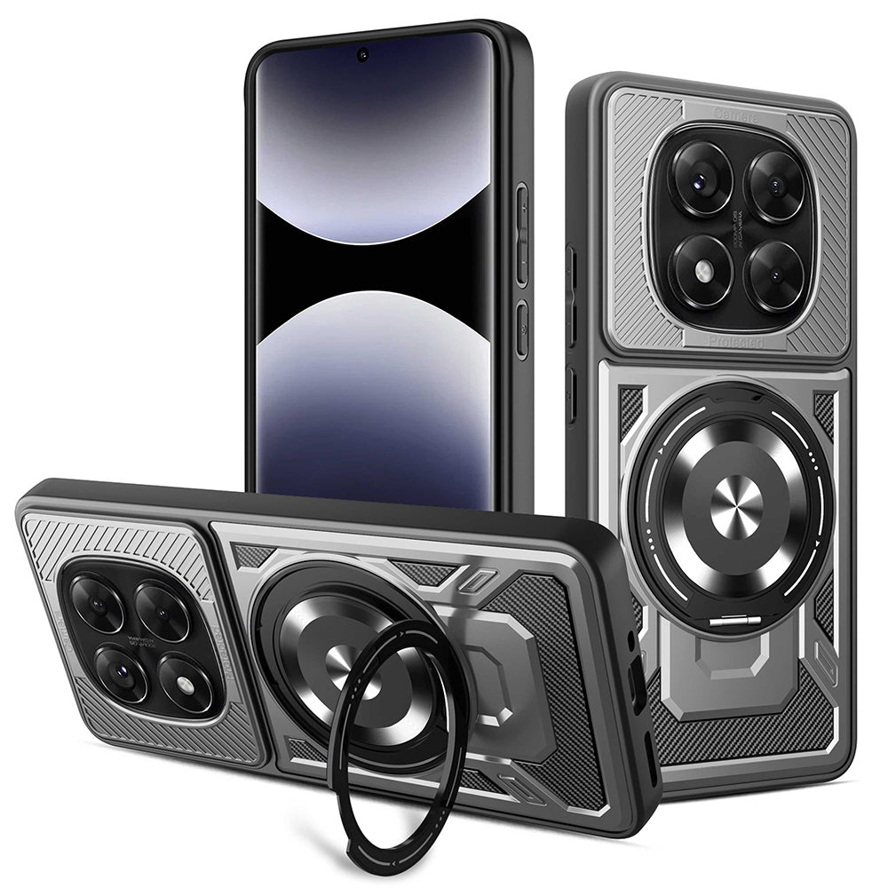 Custodia per Xiaomi Redmi Note 14 Pro+ 5G / Note 14 Pro 5G / Poco X7, Techsuit, RuggedCam, Grigio