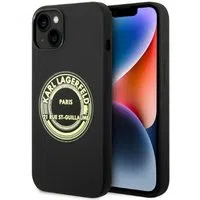 Custodia per Apple iPhone 14 Plus, Karl Lagerfeld, Silicone RSG, Nera — 3