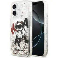 Custodia MagSafe per Apple iPhone 17, Karl Lagerfeld, Liquid Glitter Choupette Logo, Trasparente — 3