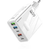 Caricabatterie Rete Techsuit CHC1 PentaXPower, 25W, 3A, 3 x USB-A - 2 x USB-C, Bianco — 3