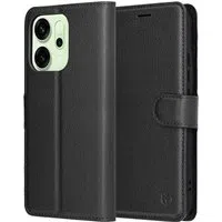 Custodia per Oppo Reno14, Techsuit, Leather Folio, Nera — 3