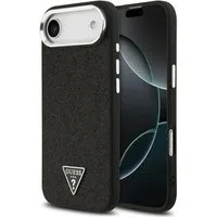 Custodia MagSafe per Apple iPhone 17 Air, Guess, Logo Triangolo Glitter, Nera — 3