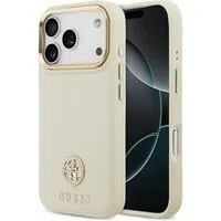 Custodia MagSafe per Apple iPhone 17 Pro, Guess, Grained Strass Logo, Beige — 3