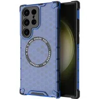 Custodia MagSafe per Samsung Galaxy S24 Ultra S928, Techsuit, HoneyComb Shield, Blu — 3
