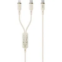 Cavo di Ricarica USB-C - Lightning / USB-C XO Design NB-Q262 2in1, 100W, 1.2m, Beige — 3