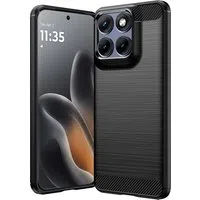 Custodia per Motorola Edge 70 Fusion, Techsuit, Carbonio, Nera — 3