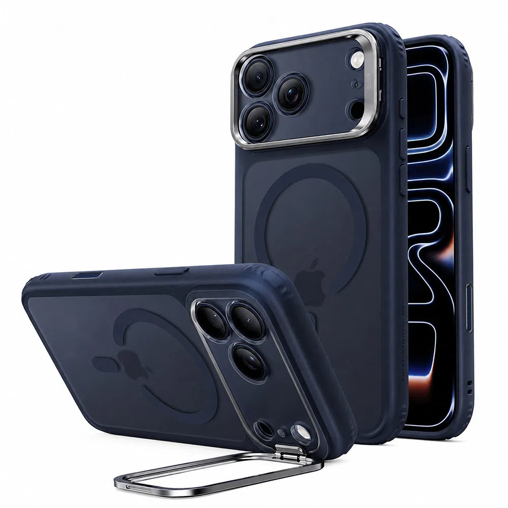 Custodia MagSafe per Apple iPhone 18 Pro / 17 Pro, ESR, Classic Hybrid Kickstand, Blu Satinato — 2