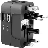 Caricabatterie da Rete Techsuit HHT202 Travel, 10W, 2A, 2 x USB-A, Nero — 3