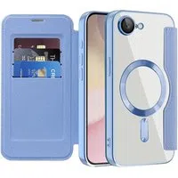 Custodia MagSafe per Apple iPhone 17e / 16e, Techsuit, SmartMag Book, Blu — 3