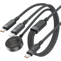 Caricabatterie Wireless Acefast 4in1 per Apple Watch Series, USB-C, Nero — 3