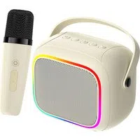 Cassa Portatile Bluetooth HAVIT SK818BT Karaoke, 5W, RGB, Impermeabile, Beige — 3