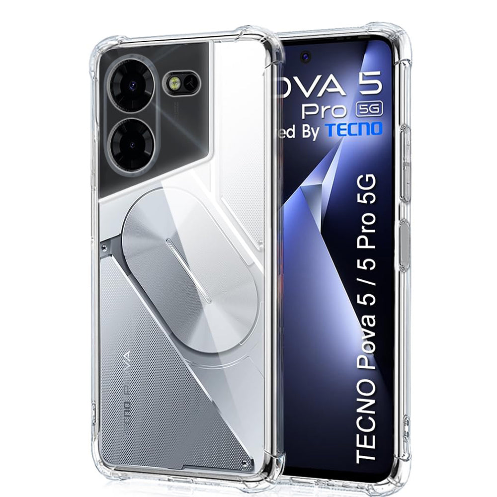 Techsuit Custodia per Tecno Pova 5 Pro, Techsuit, Shockproof Clear, Trasparente