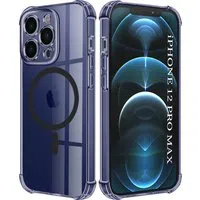 Custodia MagSafe per Apple iPhone 12 Pro Max, Techsuit, Shockproof Clear, Fumè — 3