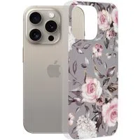 Custodia per Apple iPhone 15 Pro Max, Techsuit, Marble, Grigio — 3