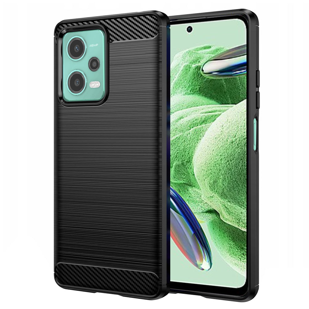 Custodia per Xiaomi Poco X5 / Note 12 5G, Techsuit, Carbonio, Nera