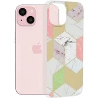 Custodia per Apple iPhone 15, Techsuit, Marble, Viola — 3