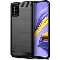 Custodia per Samsung Galaxy A51 5G A516, Carbonio, Nera — 3