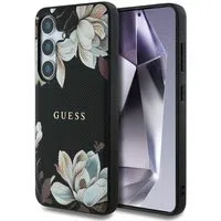 Custodia MagSafe per Samsung Galaxy S25 S931, Guess, Grained Flowers, Nera — 3
