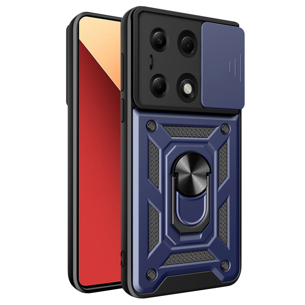Custodia per Xiaomi Redmi Note 14S / Note 13 Pro 4G / Poco M6 Pro 4G, Techsuit, CamShield, Blu