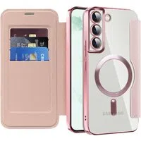 Custodia MagSafe per Samsung Galaxy S22+ 5G S906, Techsuit, SmartMag Book, Rosa — 3