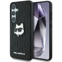 Custodia per Samsung Galaxy S25 S931, Karl Lagerfeld, Monogram Choupette's Head, Nera — 3