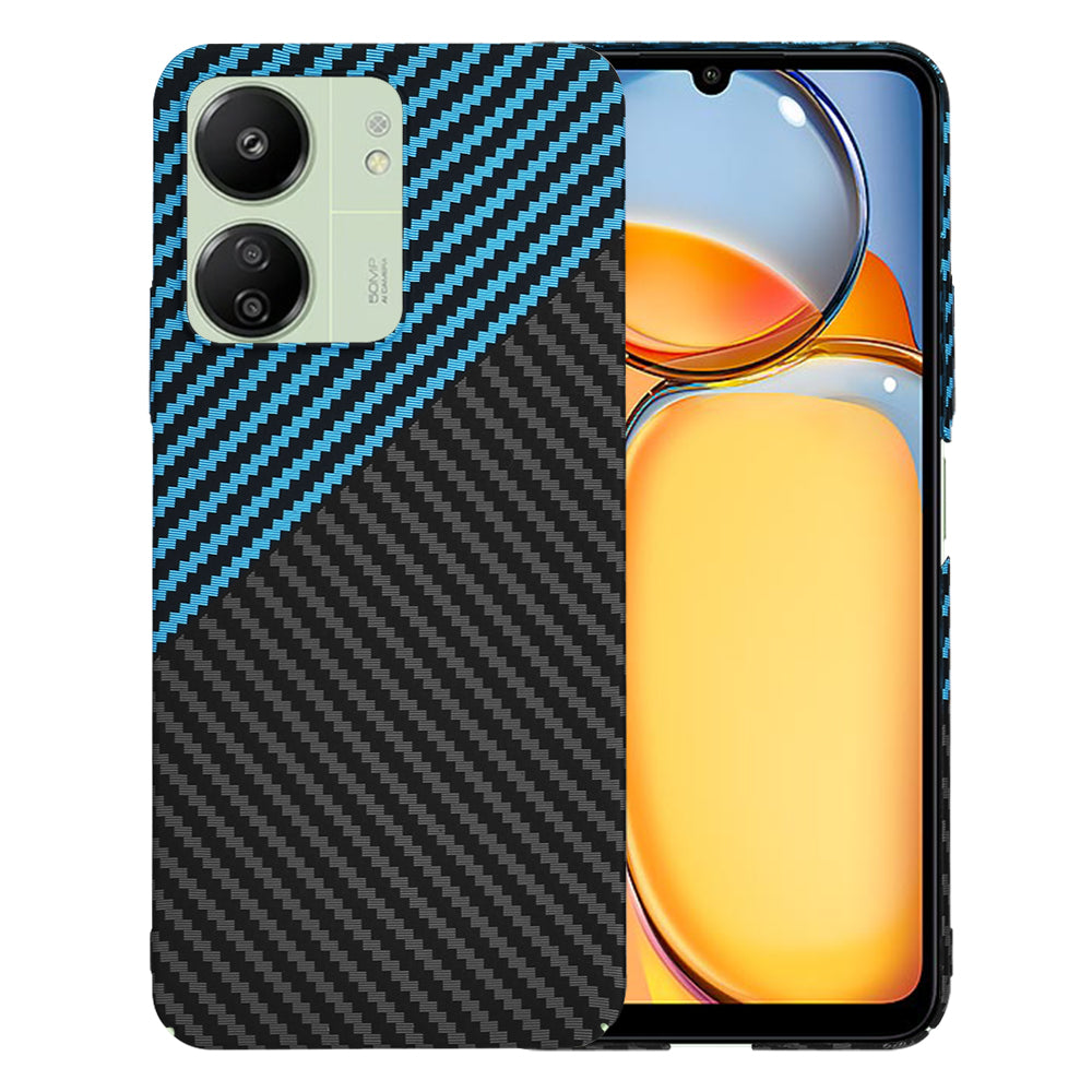 Custodia per Xiaomi Redmi 13C 5G / 13C / Poco C65, Techsuit, Carbonite FiberShell, Nero Blu