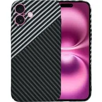 Custodia per Apple iPhone 16 Plus, Techsuit, Carbonite FiberShell, Nero Grigio — 3
