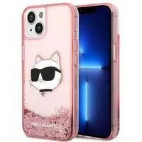 Custodia per Apple iPhone 14 Plus, Karl Lagerfeld, Glitter Choupette's Head, Rosa — 3