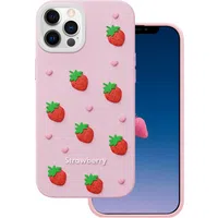 Custodia per Apple iPhone 15 / 14 / 13, OEM, Strawberry, Rosa — 3