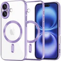 Custodia MagSafe per Apple iPhone 16, Techsuit, Luxury Crystal, Viola Chiaro — 3
