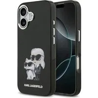 Custodia MagSafe per Apple iPhone 17, Karl Lagerfeld, IML Aquarelle Logo Karl & Choupette, Nera — 3