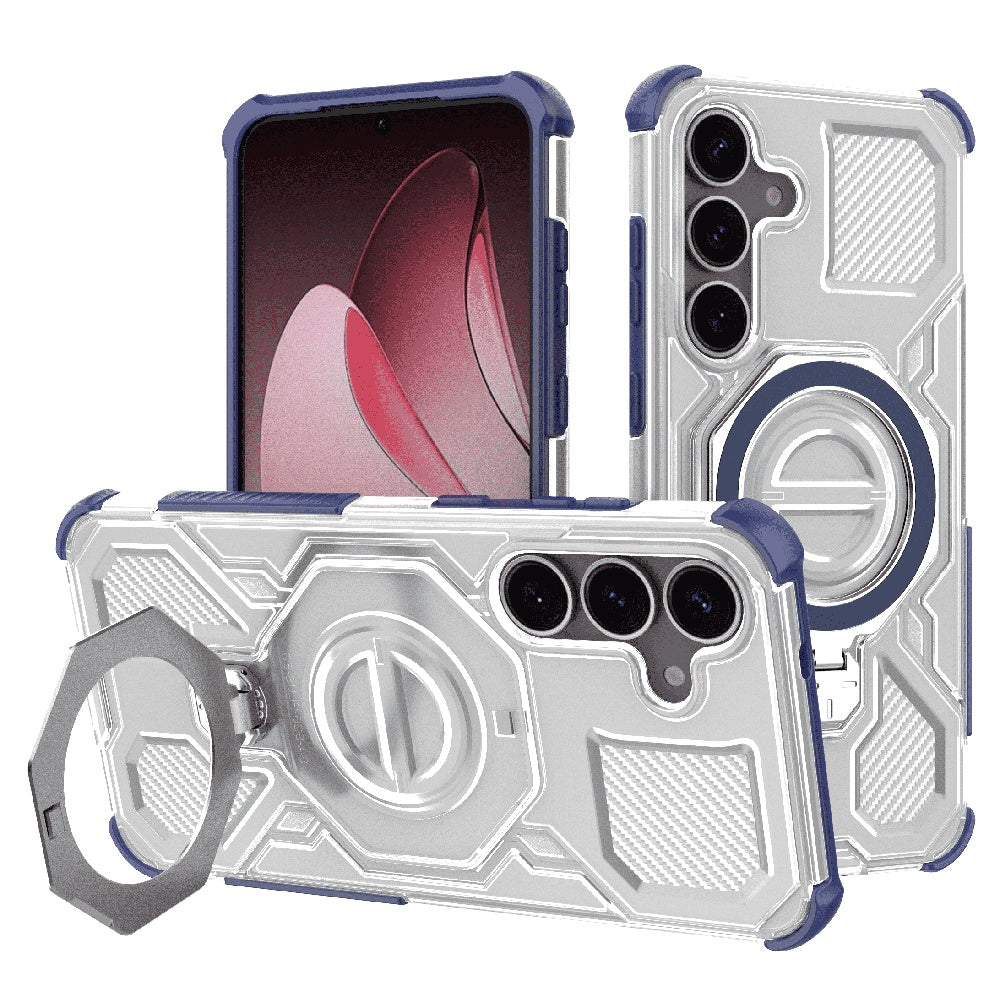 Techsuit Custodia per Samsung Galaxy S25 S931, Techsuit, Carbon Shield Pro, Blu