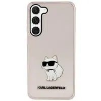 Custodia per Samsung Galaxy S23+ S916, Karl Lagerfeld, Ikonik Choupette, Rosa — 3