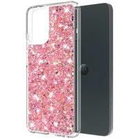 Custodia per Motorola Moto G14, Techsuit, Sparkly Glitter, Rosa — 3