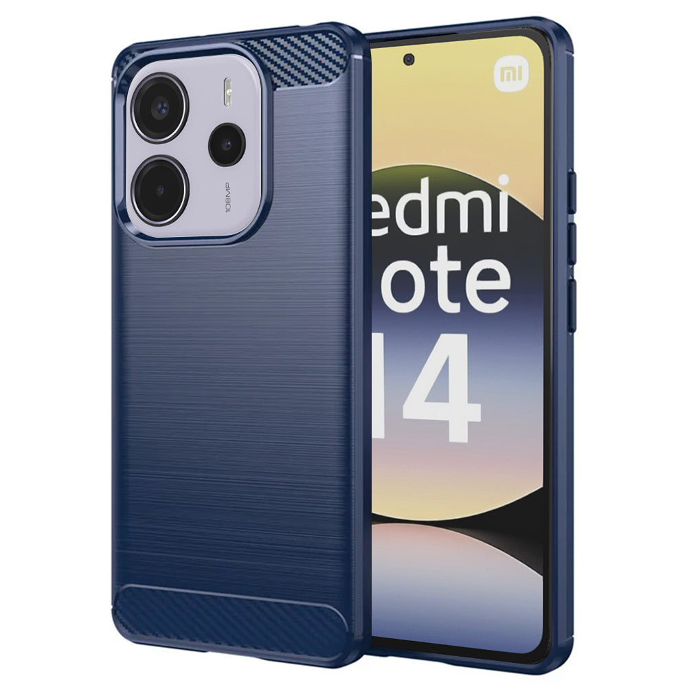 Custodia per Xiaomi Redmi Note 14 4G (Standard), Techsuit, Carbonio, Blu