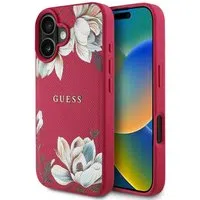Custodia MagSafe per Apple iPhone 16, Guess, Grained Flowers, Fucsia — 3