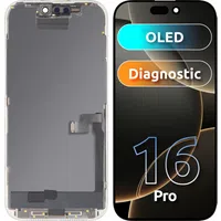 Display con Touchscreen MP compatibile con Apple iPhone 16 Pro, con Cornice, Versione OLED FHD Diagnostic, Nero — 3